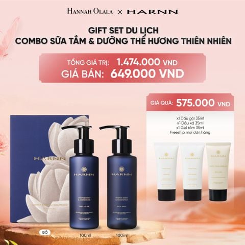  DEAL 7: GIFT SET DU LỊCH HARNN - COMBO SỮA TẮM & DƯỠNG THỂ HƯƠNG THIÊN NHIÊN (100ml x 2pcs) 