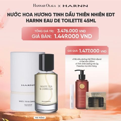  DEAL 16: NƯỚC HOA HƯƠNG TINH DẦU THIÊN NHIÊN EDT - HARNN EAU DE TOILETTE 45ML 