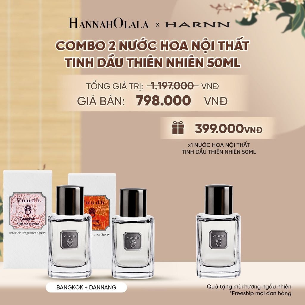  COMBO 2 NƯỚC HOA NỘI THẤT TINH DẦU THIÊN NHIÊN 50ML - A2378 