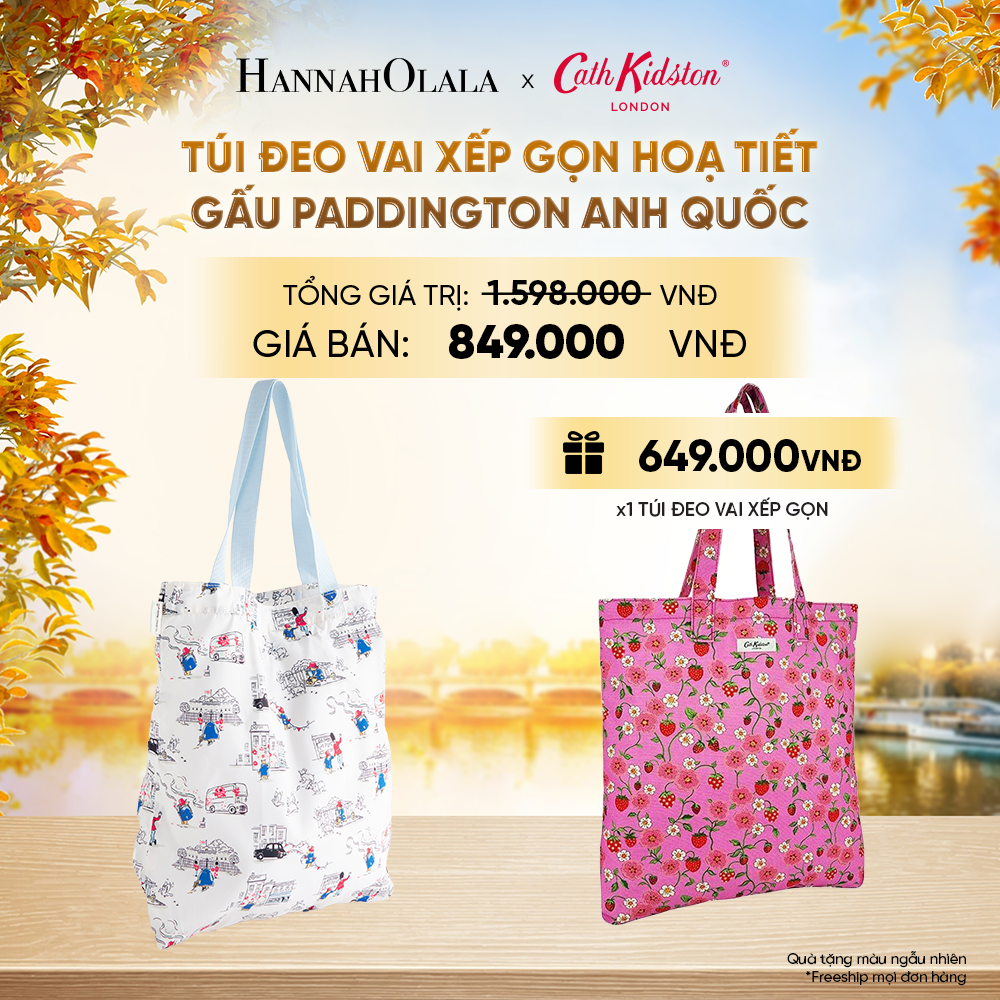  [B1G1] TÚI ĐEO VAI XẾP GỌN CATH KIDSTON HOẠ TIẾT GẤU PADDINGTON ANH QUỐC - E265 