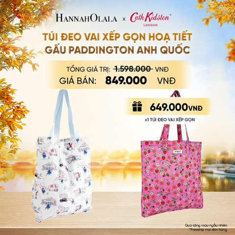  [B1G1] TÚI ĐEO VAI XẾP GỌN CATH KIDSTON HOẠ TIẾT GẤU PADDINGTON ANH QUỐC - E265 