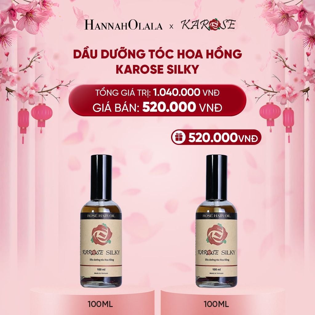  DEAL 20: DẦU DƯỠNG TÓC HOA HỒNG KAROSE SILKY 100ML 
