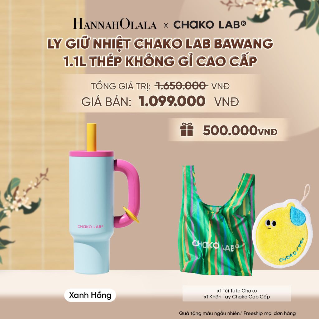  LY GIỮ NHIỆT CHAKO LAB BAWANG 1.1L THÉP KHÔNG GỈ CAO CẤP - A2386 
