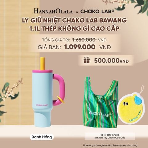  LY GIỮ NHIỆT CHAKO LAB BAWANG 1.1L THÉP KHÔNG GỈ CAO CẤP - A2386 