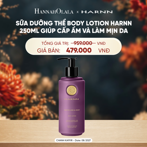  [SALE CẬN DATE] SỮA DƯỠNG THỂ BODY LOTION HARNN 250ML - GIÚP CẤP ẨM VÀ LÀM MỊN DA - A4092 