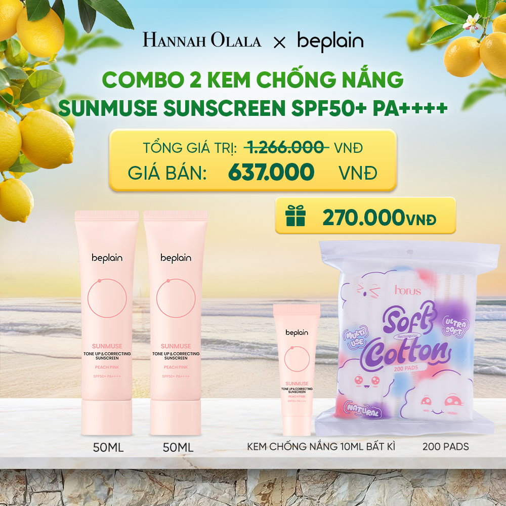  COMBO 2 KCN: BEPLAIN KEM CHỐNG NẮNG SUNMUSE SUNSCREEN 50ML BẤT KỲ - A389 