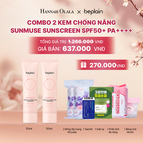  COMBO 2 KCN: BEPLAIN KEM CHỐNG NẮNG SUNMUSE SUNSCREEN 50ML BẤT KỲ - A699 