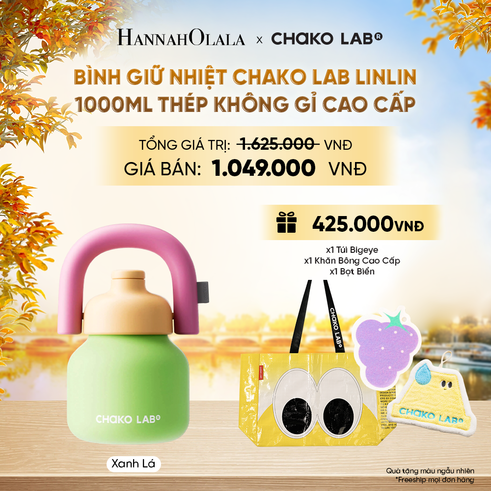  BÌNH GIỮ NHIỆT CHAKO LAB LINLIN 1000ML THÉP KHÔNG GỈ CAO CẤP - E266 