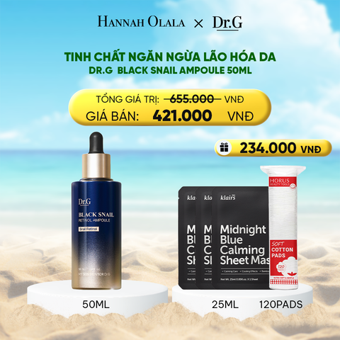  DEAL 6: TINH CHẤT NGĂN NGỪA LÃO HÓA DA DR.G BLACK SNAIL AMPOULE 50ML 