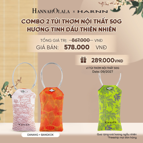  COMBO 2 TÚI THƠM NỘI THẤT 50G HƯƠNG TINH DẦU THIÊN NHIÊN - A2380 