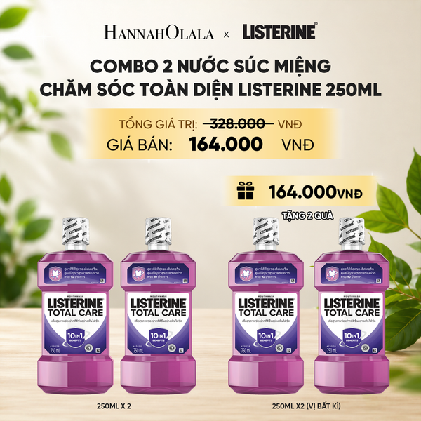  MUA 2 TẶNG 2 NƯỚC SÚC MIỆNG CHĂM SÓC TOÀN DIỆN LISTERINE TOTAL CARE 250ML 