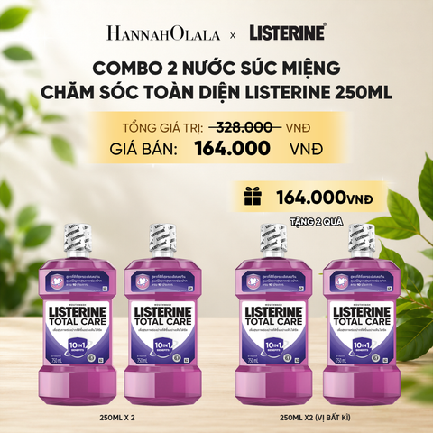  MUA 2 TẶNG 2 NƯỚC SÚC MIỆNG CHĂM SÓC TOÀN DIỆN LISTERINE TOTAL CARE 250ML 