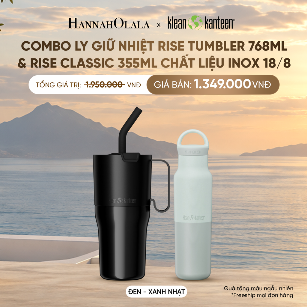  COMBO LY GIỮ NHIỆT KLEAN KANTEEN RISE TUMBLER 768ML & RISE CLASSIC 355ML CHẤT LIỆU INOX 18/8 