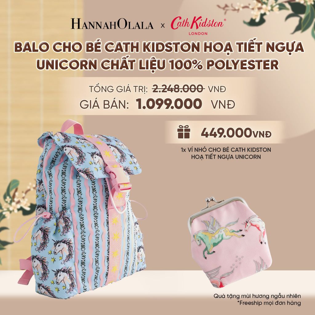  BALO CHO BÉ CATH KIDSTON HOẠ TIẾT NGỰA UNICORN CHẤT LIỆU 100% POLYESTER - A2403 
