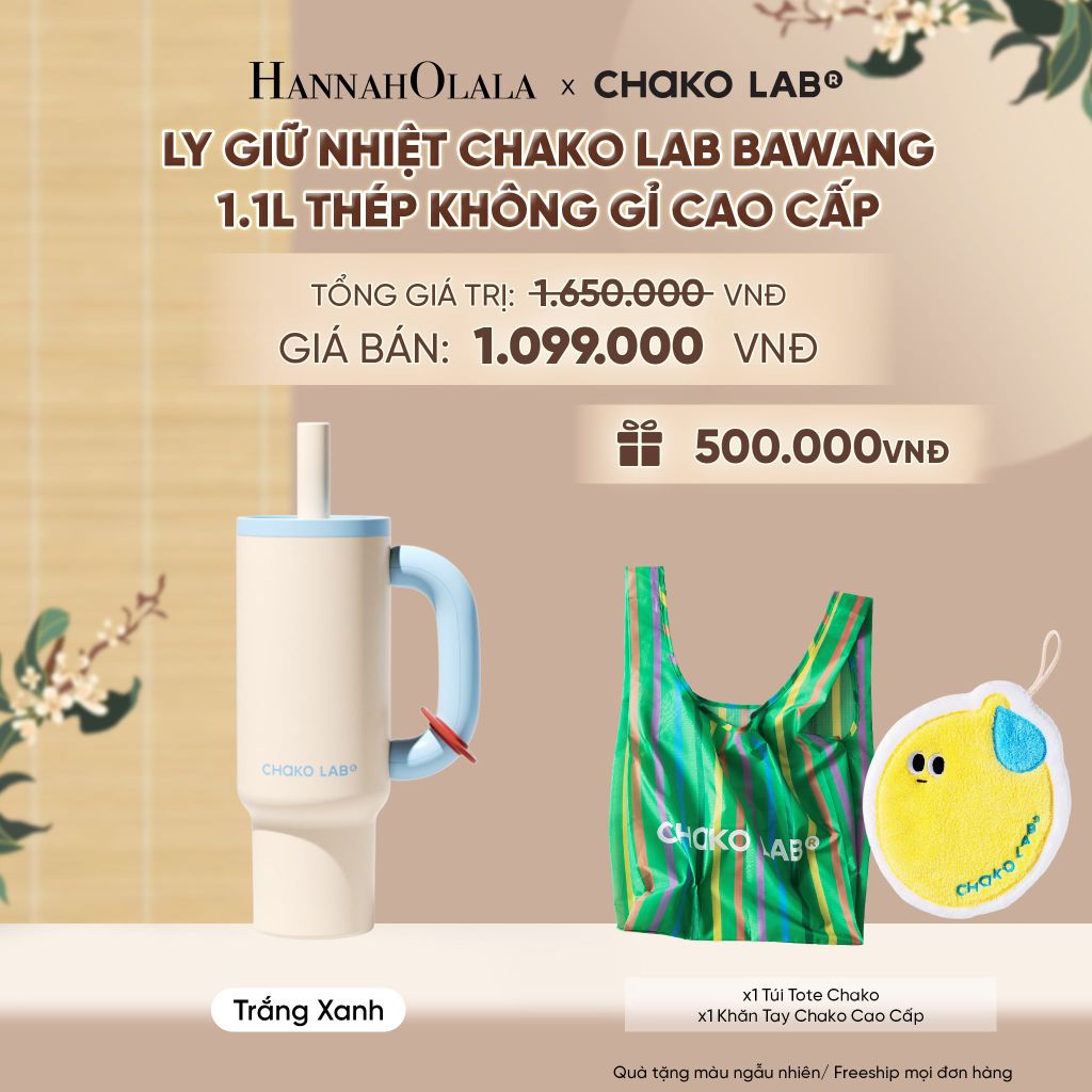  LY GIỮ NHIỆT CHAKO LAB BAWANG 1.1L THÉP KHÔNG GỈ CAO CẤP - A2386 
