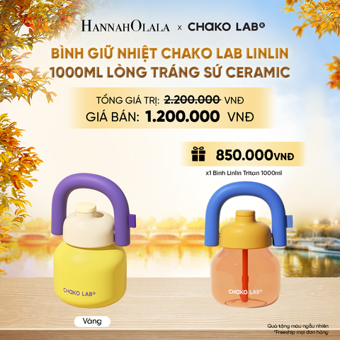  BÌNH GIỮ NHIỆT CHAKO LAB LINLIN 1000ML LÒNG TRÁNG SỨ CERAMIC - E269 