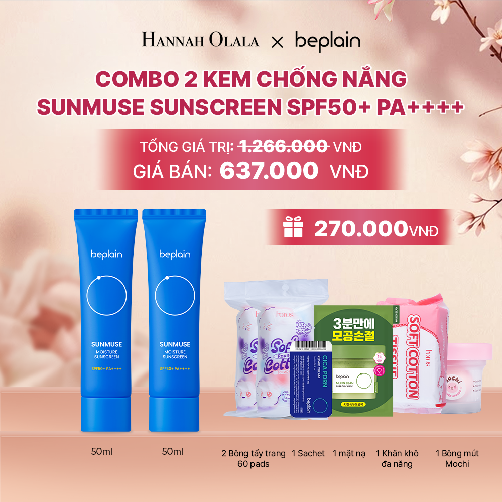  COMBO 2 KCN: BEPLAIN KEM CHỐNG NẮNG SUNMUSE SUNSCREEN 50ML BẤT KỲ - A699 