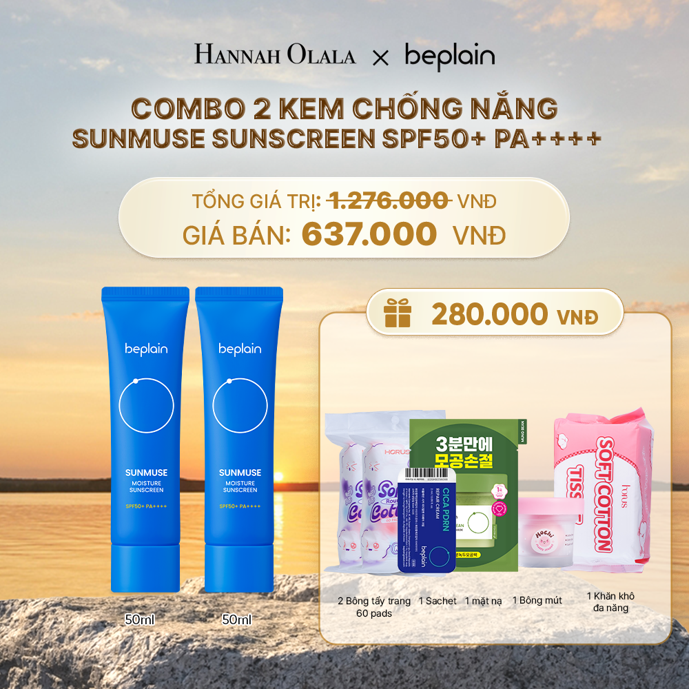  COMBO 2 KCN: BEPLAIN KEM CHỐNG NẮNG SUNMUSE SUNSCREEN 50ML BẤT KỲ - B626 