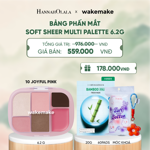  WAKEMAKE BẢNG PHẤN MẮT SOFT SHEER MULTI PALETTE 6.2G - A1518 