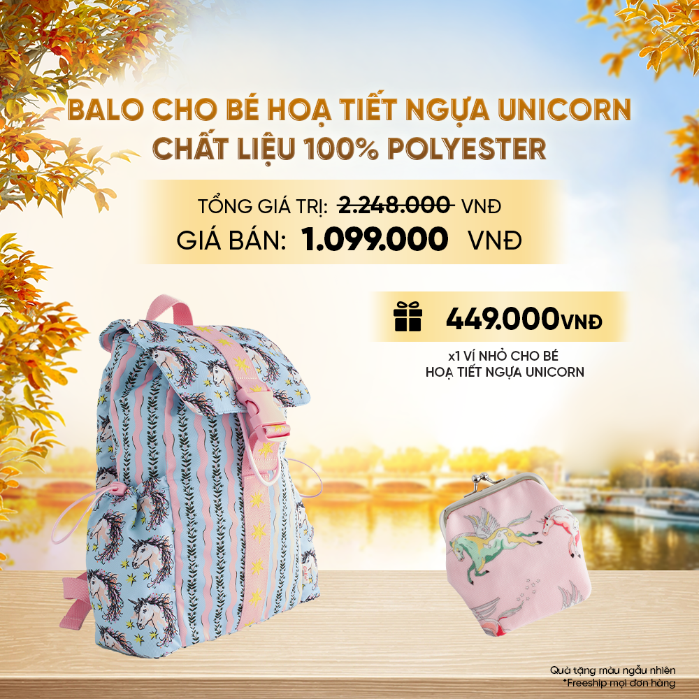  BALO CHO BÉ CATH KIDSTON HOẠ TIẾT NGỰA UNICORN CHẤT LIỆU 100% POLYESTER - E251 