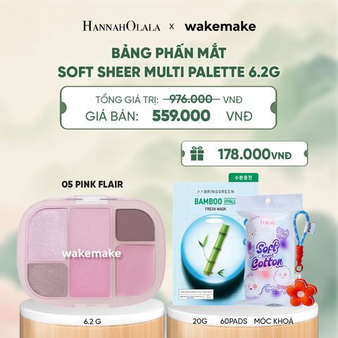  WAKEMAKE BẢNG PHẤN MẮT SOFT SHEER MULTI PALETTE 6.2G - A1518 