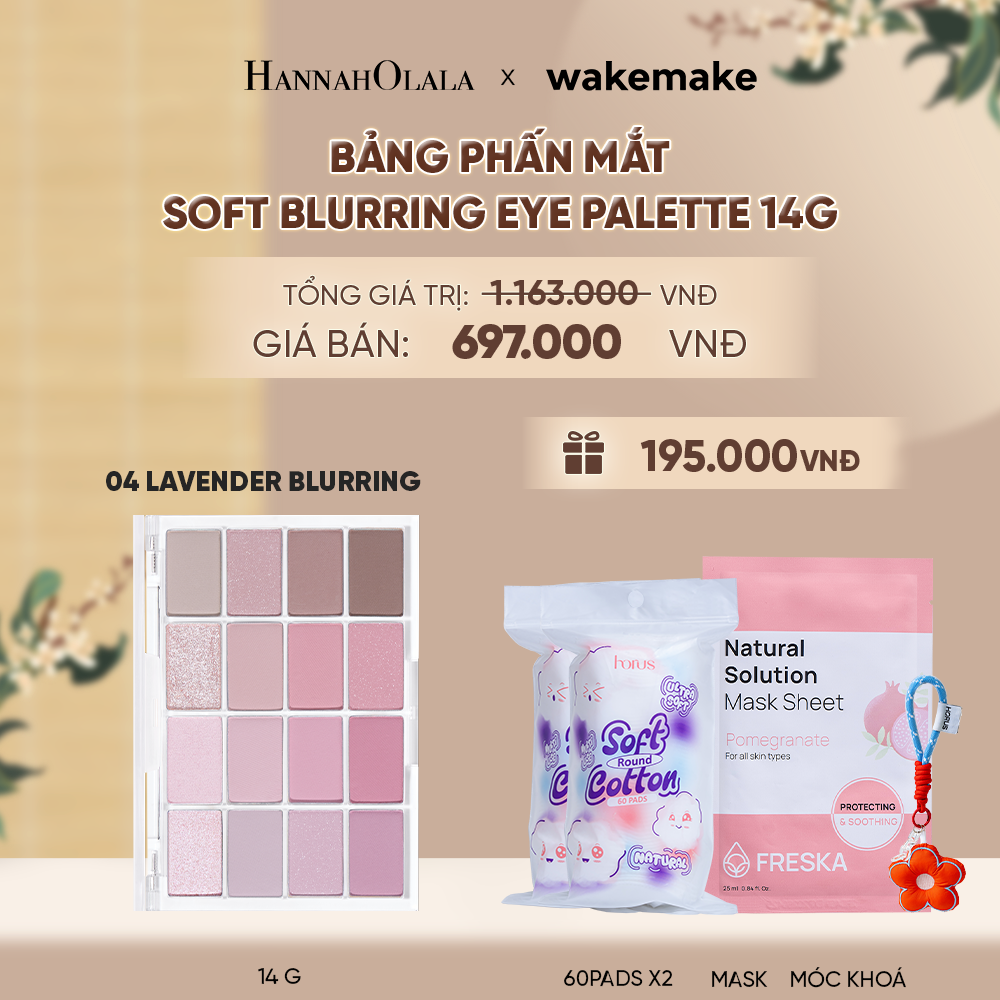  WAKEMAKE BẢNG PHẤN MẮT SOFT BLURRING EYE PALETTE 14G - A1117 