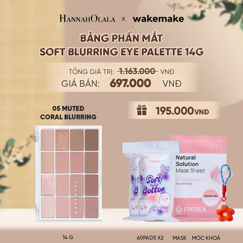  WAKEMAKE BẢNG PHẤN MẮT SOFT BLURRING EYE PALETTE 14G - A1117 