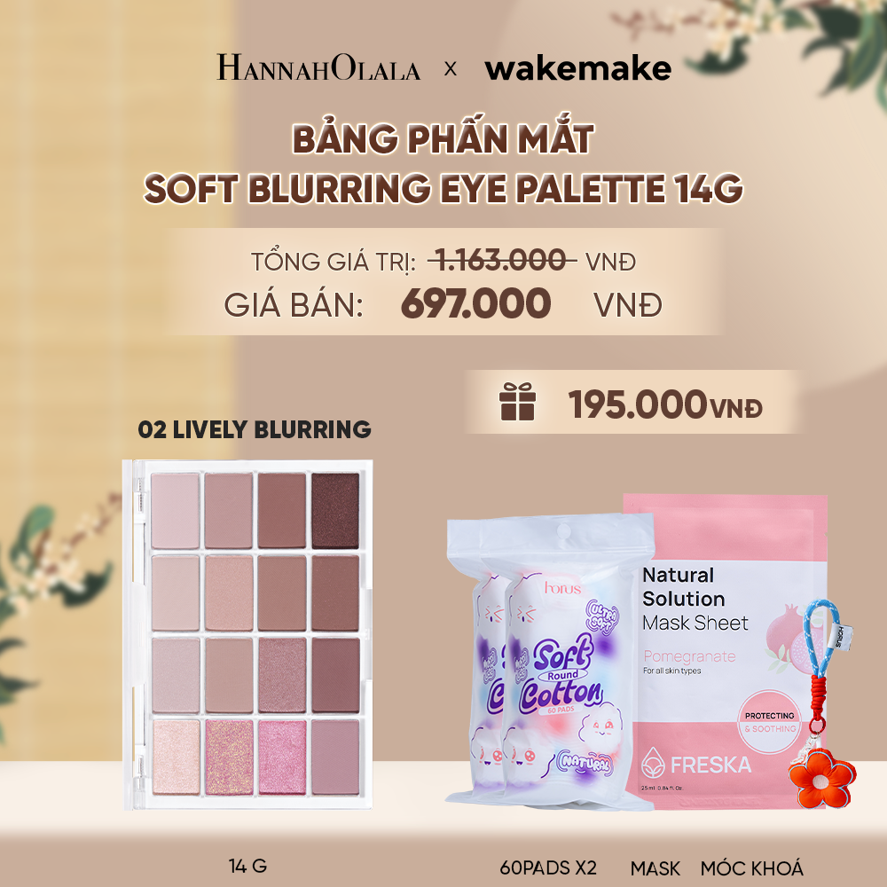  WAKEMAKE BẢNG PHẤN MẮT SOFT BLURRING EYE PALETTE 14G - A1117 