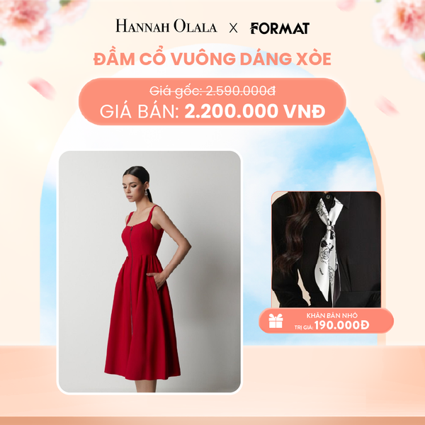  A310_DEAL 8: ĐẦM CỔ VUÔNG DÁNG XÒE FORMAT 