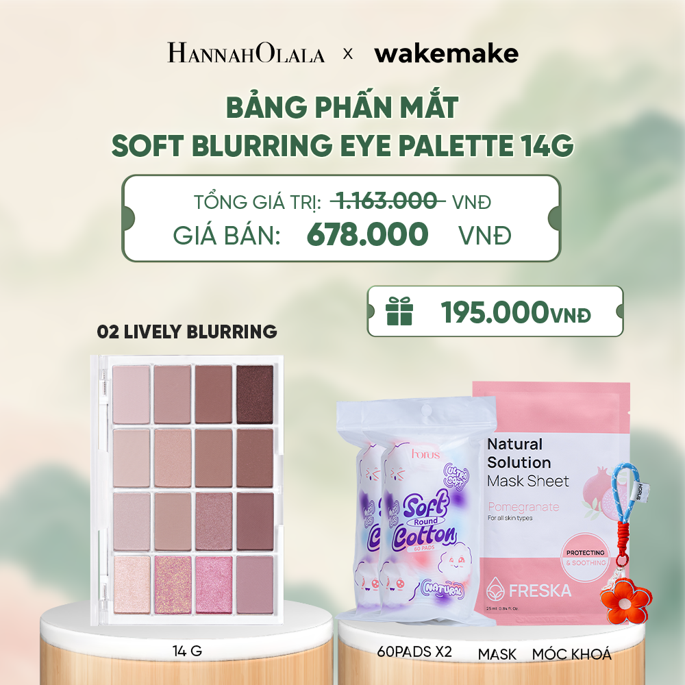  WAKEMAKE BẢNG PHẤN MẮT SOFT BLURRING EYE PALETTE 14G - A1521 