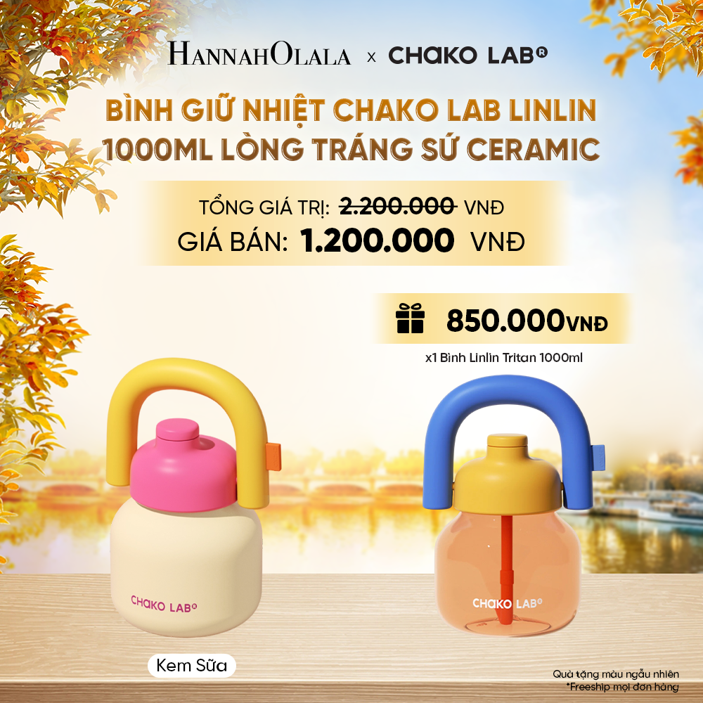  BÌNH GIỮ NHIỆT CHAKO LAB LINLIN 1000ML LÒNG TRÁNG SỨ CERAMIC - E269 