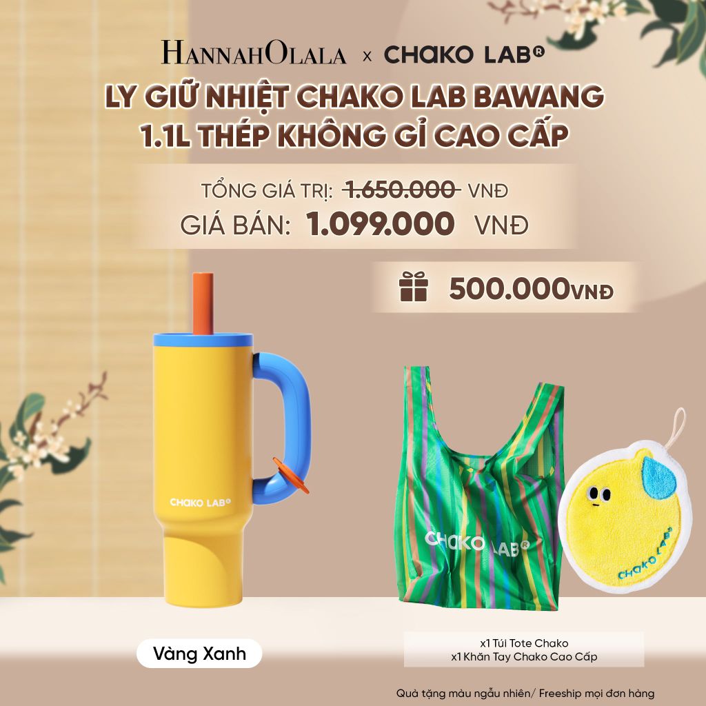  LY GIỮ NHIỆT CHAKO LAB BAWANG 1.1L THÉP KHÔNG GỈ CAO CẤP - A2386 