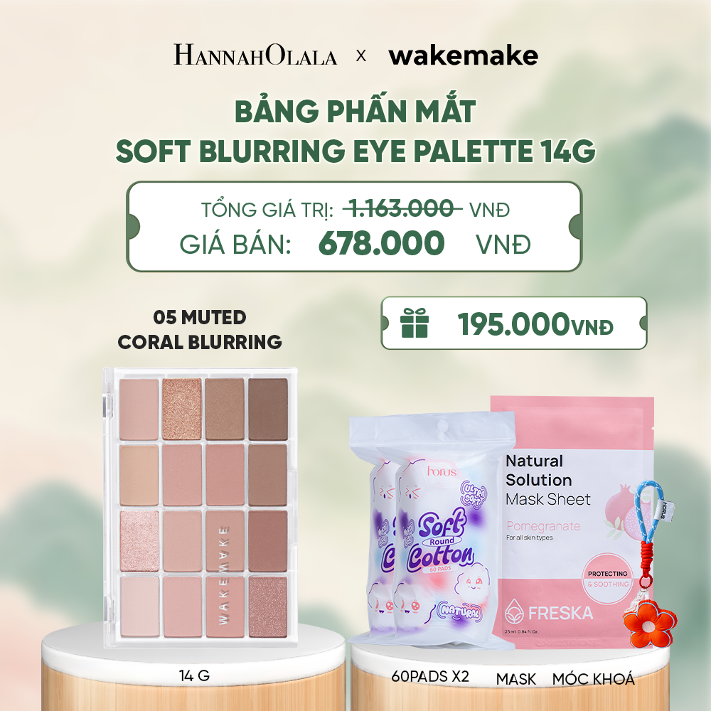  WAKEMAKE BẢNG PHẤN MẮT SOFT BLURRING EYE PALETTE 14G - A1521 