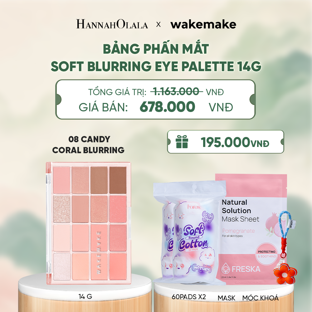  WAKEMAKE BẢNG PHẤN MẮT SOFT BLURRING EYE PALETTE 14G - A1521 