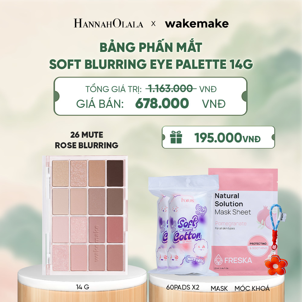  WAKEMAKE BẢNG PHẤN MẮT SOFT BLURRING EYE PALETTE 14G - A1521 