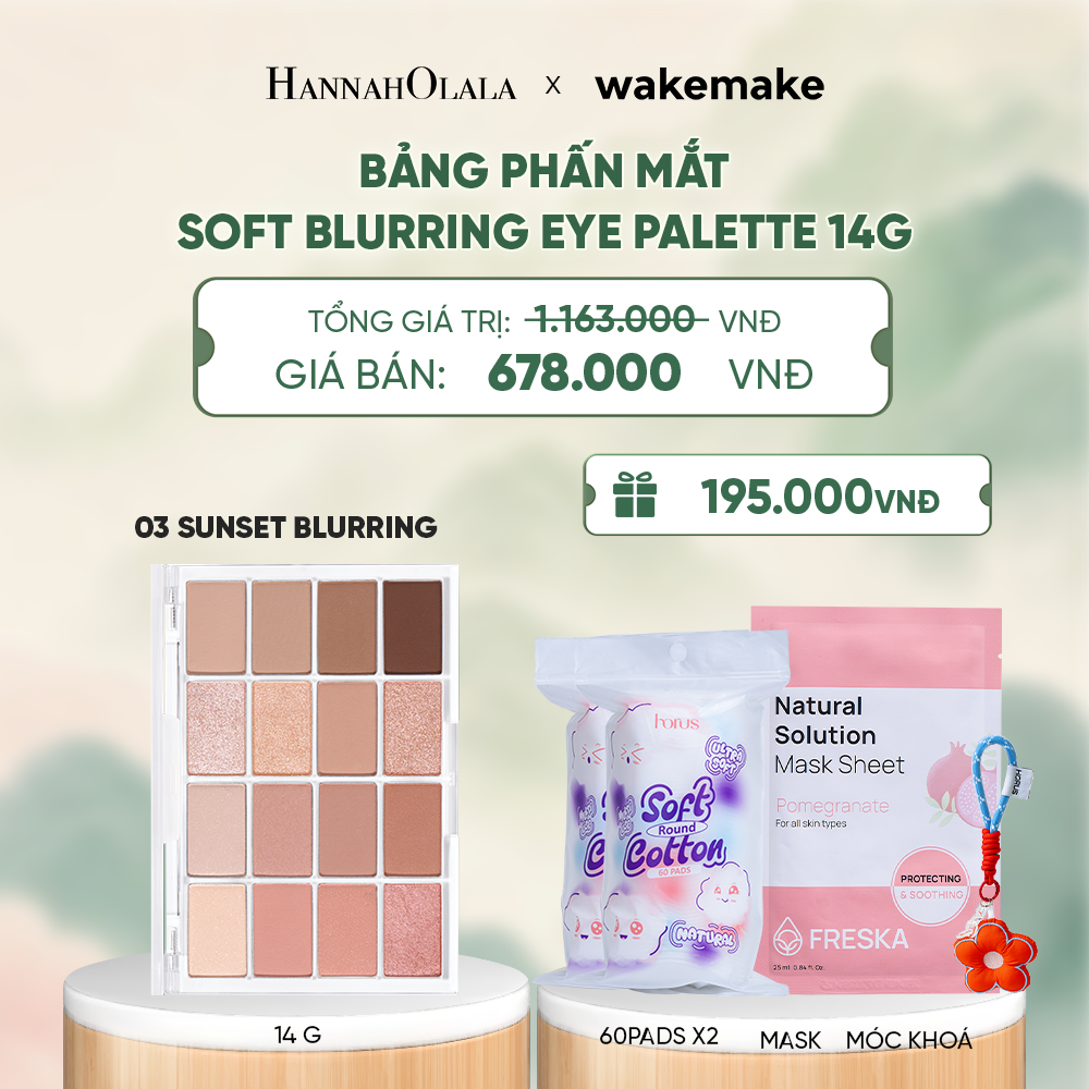  WAKEMAKE BẢNG PHẤN MẮT SOFT BLURRING EYE PALETTE 14G - A1521 