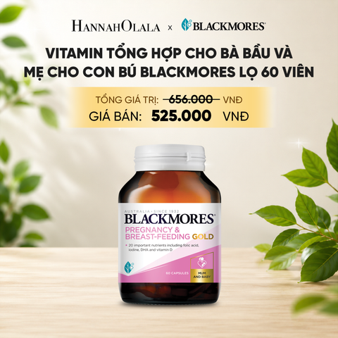  VITAMIN TỔNG HỢP CHO BÀ BẦU VÀ MẸ CHO CON BÚ BLACKMORES PREGNANCY & BREAST-FEEDING GOLD LỌ 60 VIÊN 