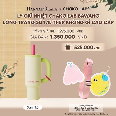 LY GIỮ NHIỆT CHAKO LAB BAWANG LÒNG TRÁNG SỨ 1.1L THÉP KHÔNG GỈ CAO CẤP - A2389 
