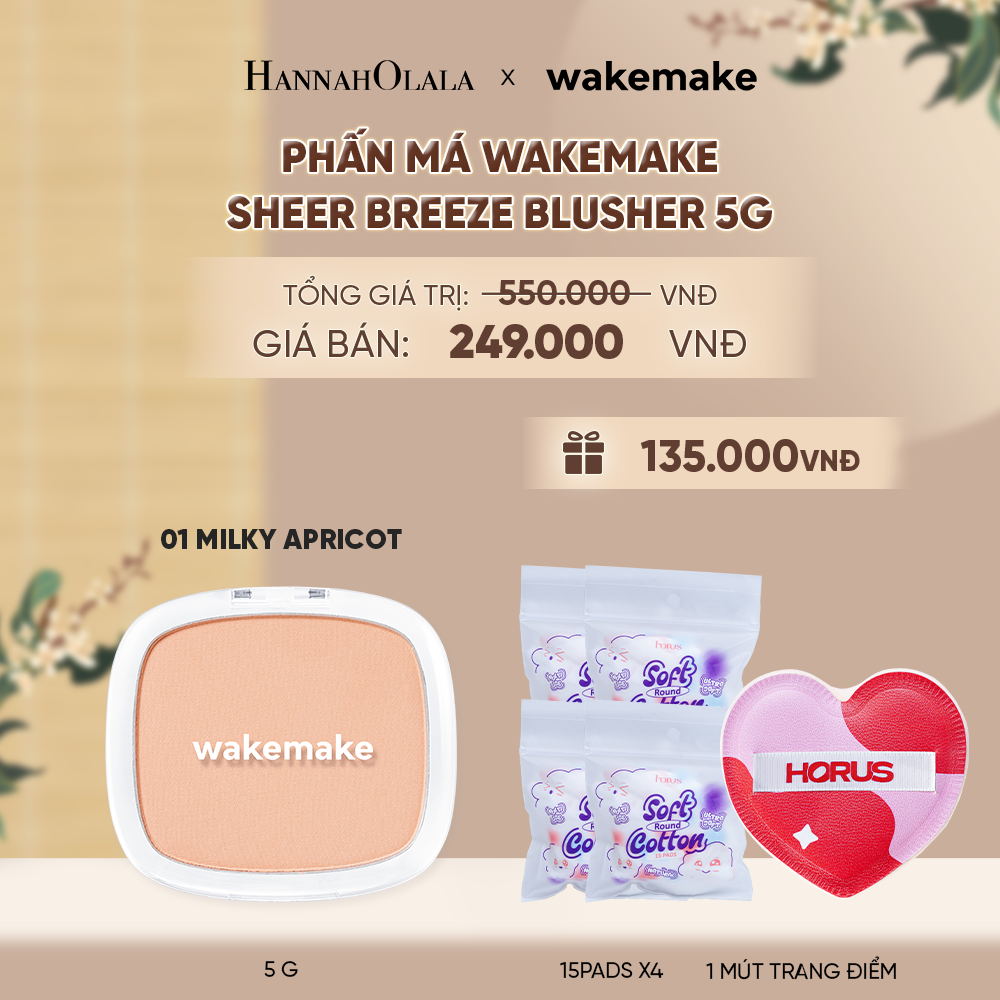  PHẤN MÁ WAKEMAKE SHEER BREEZE BLUSHER 5G - A1126 