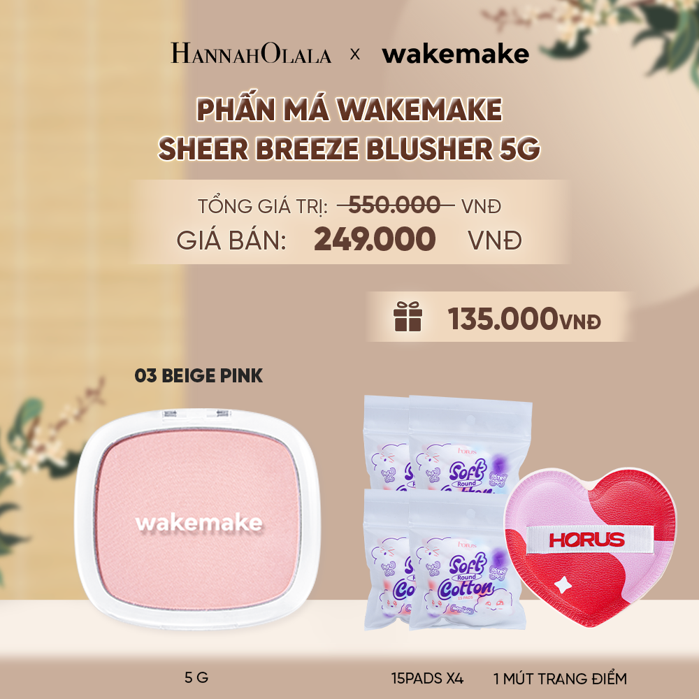  PHẤN MÁ WAKEMAKE SHEER BREEZE BLUSHER 5G - A1126 