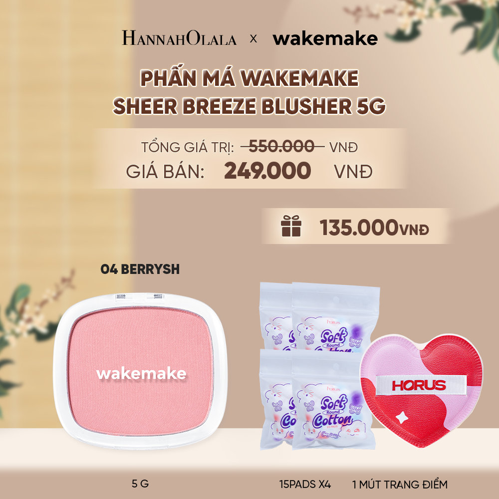  PHẤN MÁ WAKEMAKE SHEER BREEZE BLUSHER 5G - A1126 