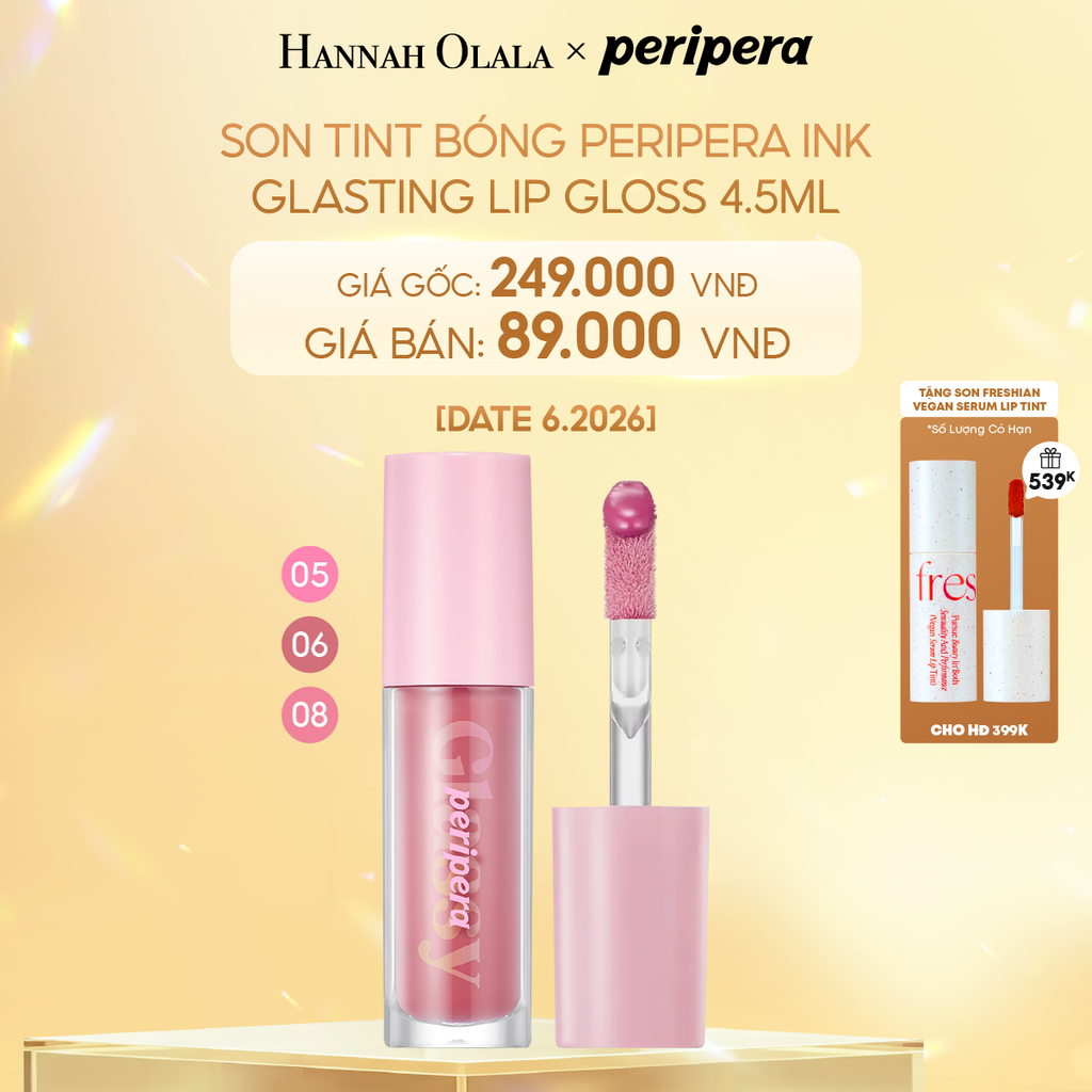  DEAL 1: [DATE 6.2026]  Son Tint Bóng Peripera Ink Glasting Lip Gloss 4.5ml 