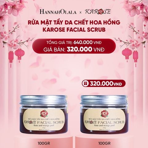  DEAL 6: RỬA MẶT TẨY DA CHẾT HOA HỒNG KAROSE FACIAL SCRUB 100GR 
