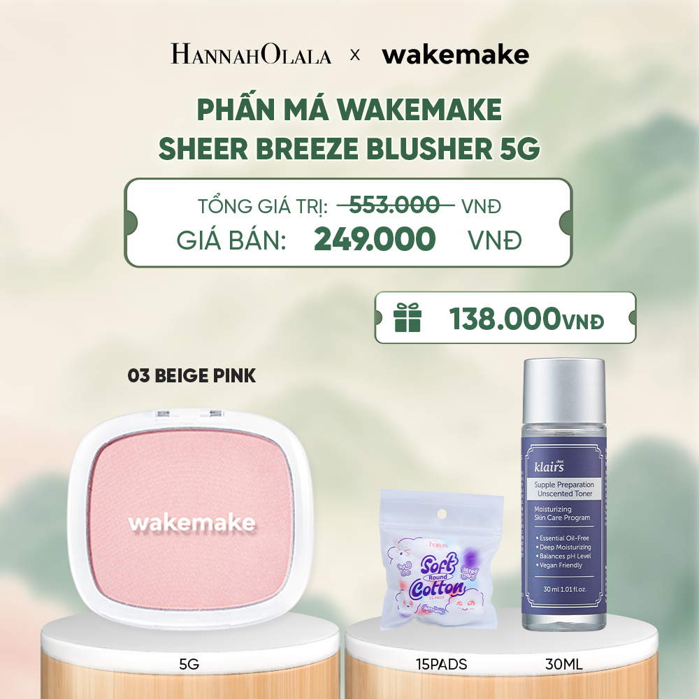  PHẤN MÁ WAKEMAKE SHEER BREEZE BLUSHER 5G - A1531 