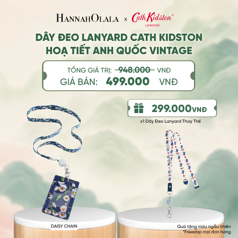  DÂY ĐEO LANYARD CATH KIDSTON CHẤT LIỆU COTTON PHỦ PVC HOẠ TIẾT ANH QUỐC VINTAGE - A4038 
