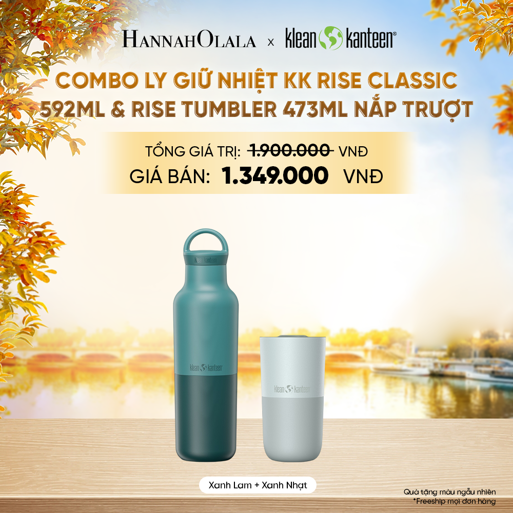  COMBO LY GIỮ NHIỆT KLEAN KANTEEN RISE CLASSIC 592ML & RISE TUMBLER 473ML NẮP TRƯỢT CHẤT LIỆU INOX 18/8 - E289 