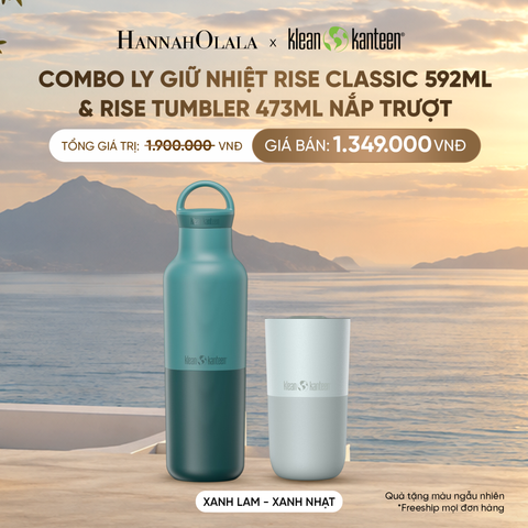  COMBO LY GIỮ NHIỆT KLEAN KANTEEN RISE CLASSIC 592ML & RISE TUMBLER 473ML NẮP TRƯỢT CHẤT LIỆU INOX 18/8 