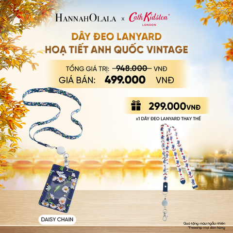  DÂY ĐEO LANYARD CATH KIDSTON CHẤT LIỆU COTTON PHỦ PVC HOẠ TIẾT ANH QUỐC VINTAGE - E254 