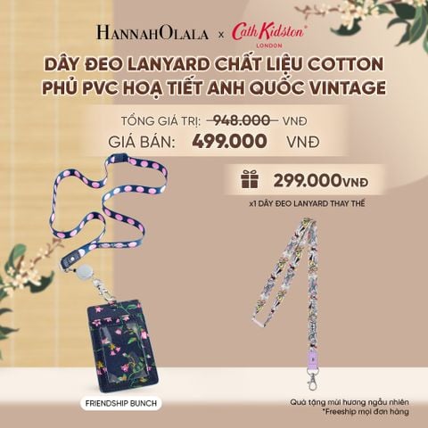  DÂY ĐEO LANYARD CATH KIDSTON CHẤT LIỆU COTTON PHỦ PVC HOẠ TIẾT ANH QUỐC VINTAGE - A2406 
