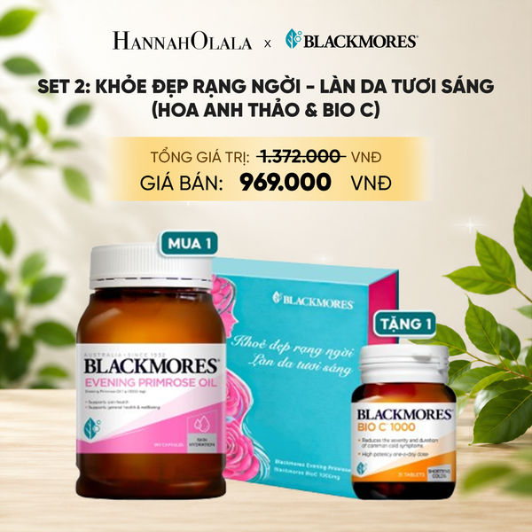 [BLACKMORES SET QUÀ TẶNG 2] KHOẺ ĐẸP RẠNG NGỜI - LÀN DA TƯƠI SÁNG (HOA ANH THẢO & BIOC) 